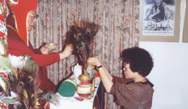 Lama Kan Tsao bestowing the Padmasambhava empowerment in Vancouver, 1992